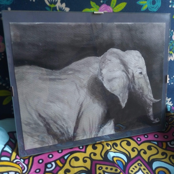 Original Watercolor Painting Elephant Wall Art Watercolors - Picture 7 of 13